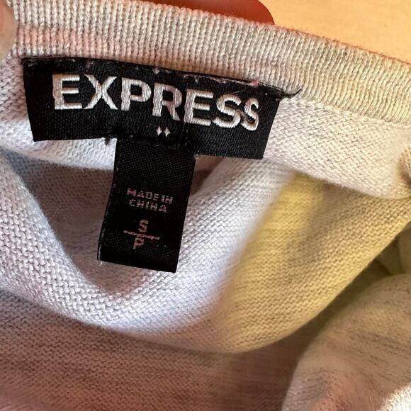 Womens Sweater Size Small Gray Layered Attached Undershirt Preppy Modest Classic - Picture 6 of 8